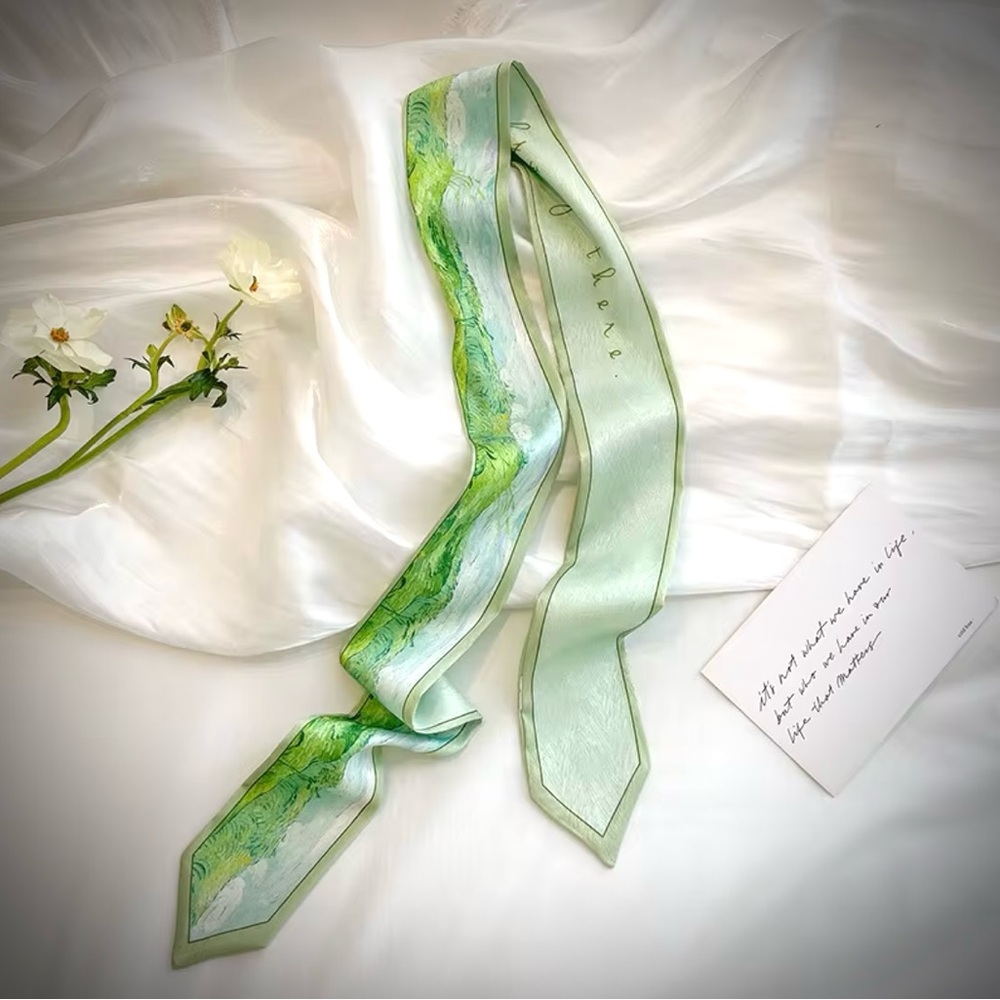 Elegant Green Silk Scarf